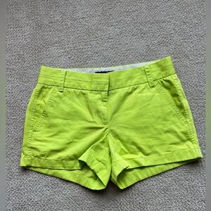 J. Crew Green 3” Chino Shorts Size 2